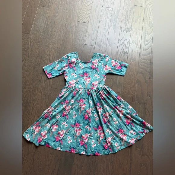 Ruffle Butts Twirl Dress Fancy Me Floral girls size 8 spring summer flowers bow - Picture 1 of 14
